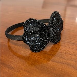 Black Beaded Bow Headband - Women Accessories